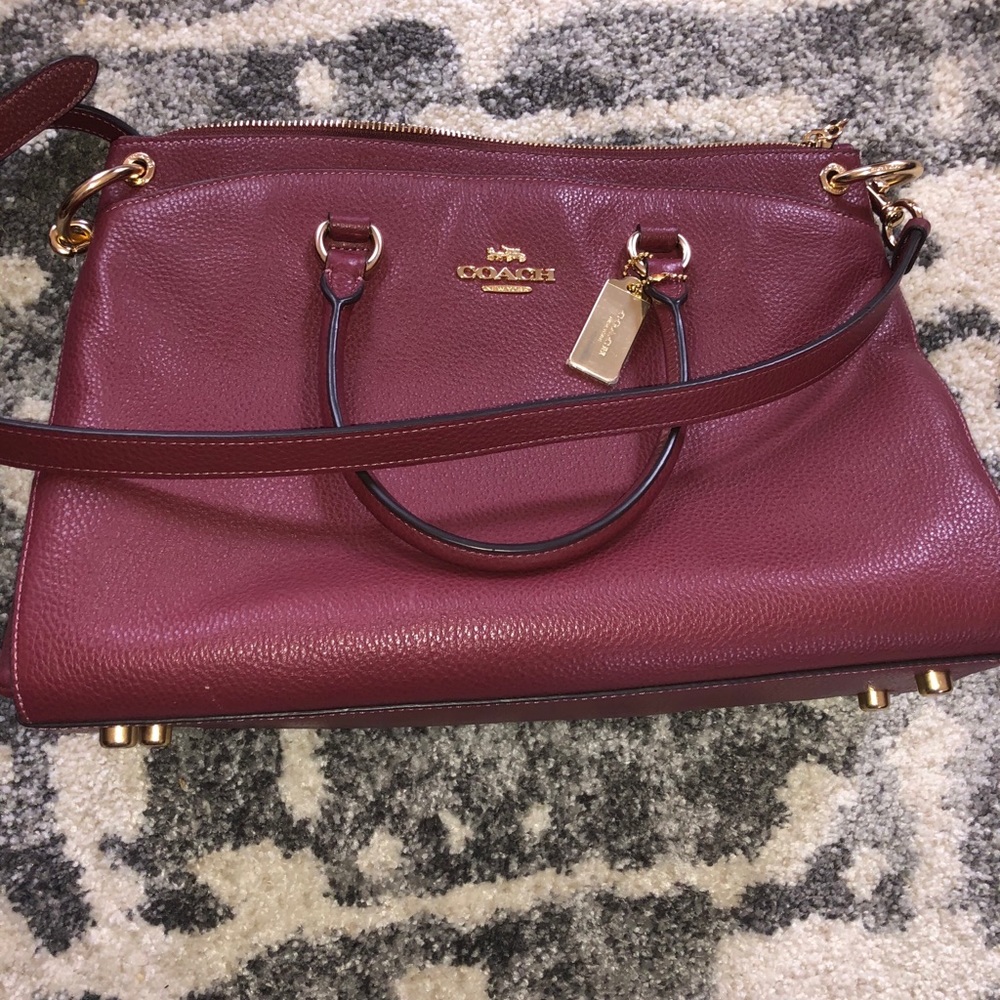 Coach Signature Raspberry Purse - Picture 3 of 4